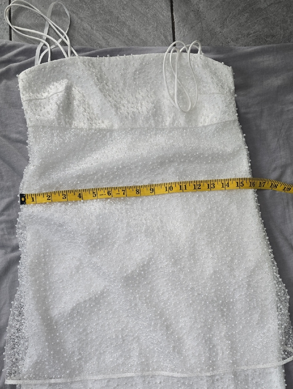 BHLDN White Pearl-Embellished Sheer Overlay Slip Dress - Picture 9 of 12